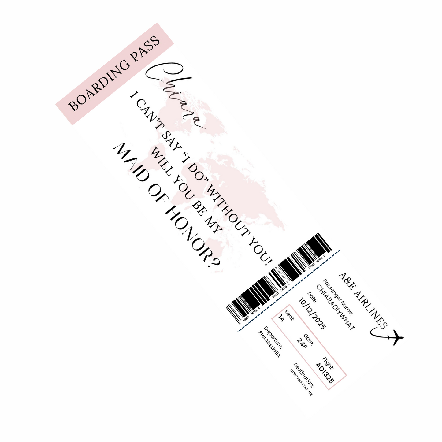 Destination Wedding Boarding Pass